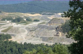 Surface coal mining after mountaintop removal