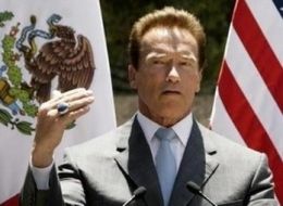 Schwarzenegger scolding George Bush for environmental oppositional/defiant stance