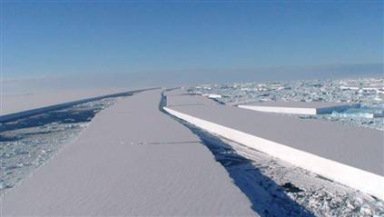 The Wilkins ice shelf in the Antarctic