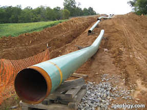 Gas pipeline being laid down