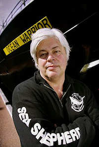 Paul Watson, founder of Sea Shepherd, along with his boat Ocean Warrior