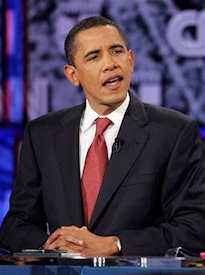 Senator Barack Obama during presidential debate