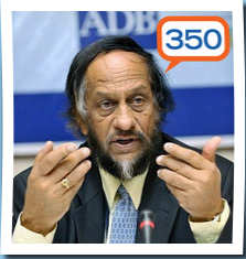 Rajendra Pachauri, the United Nation's top climate scientist, has endorsed the 350 ppm CO2 goal urged by Dr. James Hansen of NASA