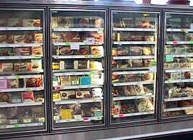 Supermarket freezers give off significant HFCs, which are power greenhouse gases