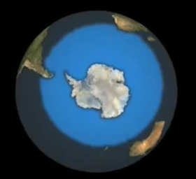 South pole and its ice cap; click to see video