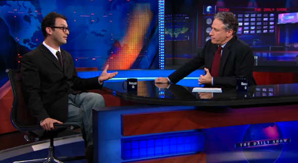 Josh Fox, director of the documentary Gasland, speaks with Jon Stewart on The Daily Show; click to see the video